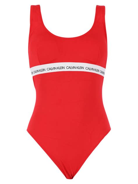 maillot de bain calvin klein femme rouge